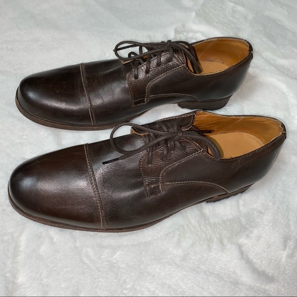 Bed Stu Mens Cap Toe Lace Oxfords Dark Brown Shoes